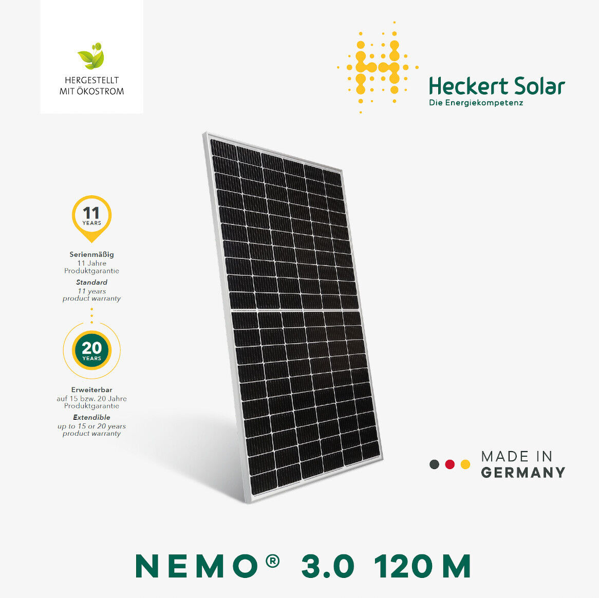 Heckert Solar NeMo® 3.0 120 M 380 AR PV-Modul, sofort verfügbar